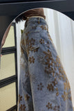 Floral Pattern Wide Leg Denim Jeans