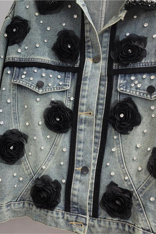 Embellished Floral Denim Jacket