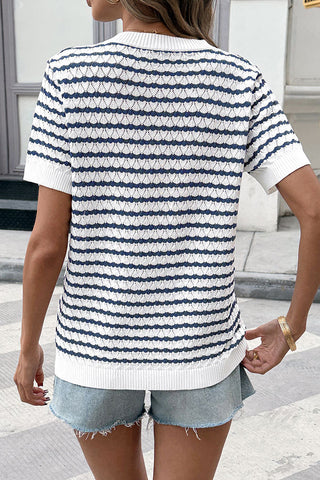 Striped Buttoned T-Shirt