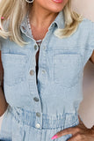 Sleeveless Buttoned Denim Dress