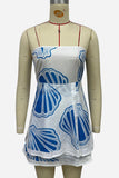 Strapless Shell Printed Two-Piece Set