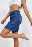 Casual Buttoned Denim Shorts