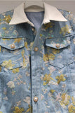Floral Pattern Denim Jacket