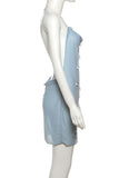 Halter Neck Casual Dress with Draped Detail