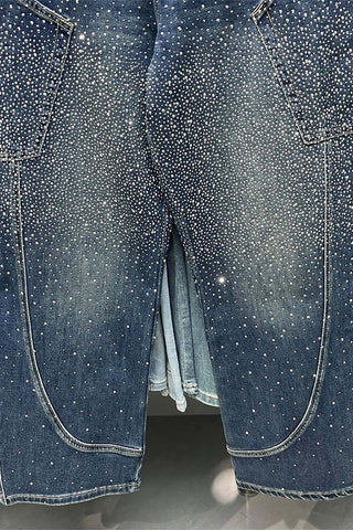 Embellished Barrel Denim Pants