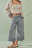 Striped Wide-Leg Jeans