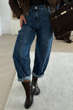 High-Waisted Straight-Leg Jeans