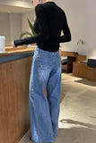 High-Waisted Straight Jeans