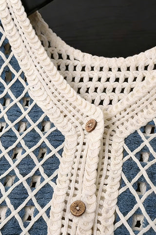 Crochet Button-Front Vest