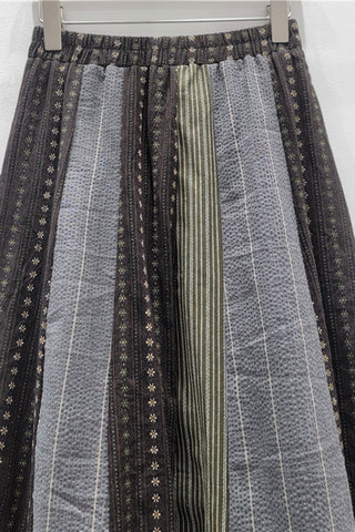 Striped Patchwork Skirt