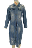 Longline Button-Front Denim Jacket