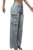 Chic Wide-Leg Cargo Jeans