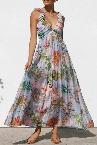 Sleeveless V-Neck Maxi Dress