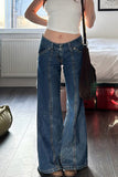 High-Waisted Wide Leg Denim Pants