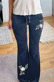 Floral Pattern Casual Pants