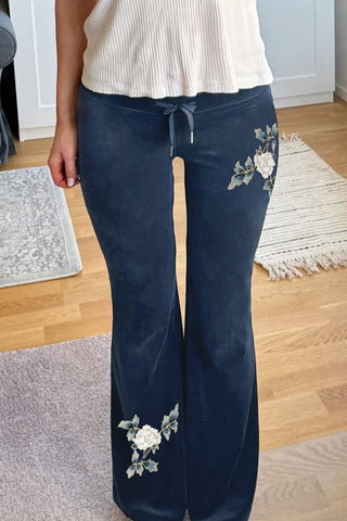 Floral Pattern Casual Pants