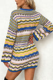 Multicolor Knit Sweater Dress