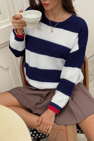 Striped Crew-Neck Sweater