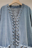 Lace-Up Denim Jacket