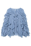 Ruffle-Front Blouse with Flowing Detail