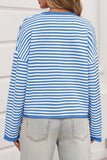 Striped Button-Front Cardigan
