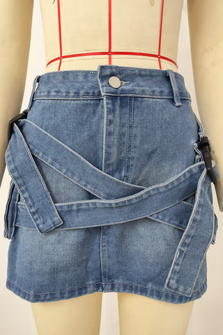 Trendy Wrap Detail Mini Skirt