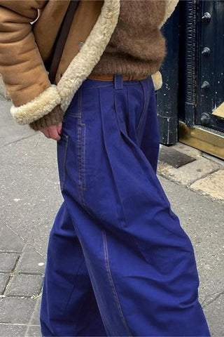 High-Waist Wide-Leg Casual Pants