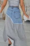 Patchwork Denim Skirt