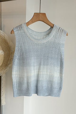 Knit Sweater Vest with Textured Design
