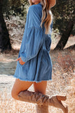 Button-Up Denim Shirt Dress