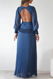 Elegant Pleated Cut-Out Maxi Dress