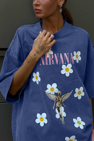 Floral Fairy Graphic Oversized Tee