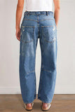 Distressed Straight-Leg Jeans