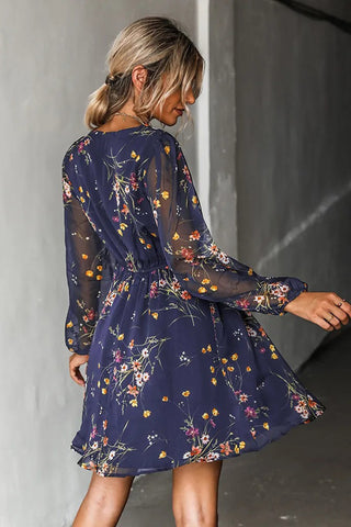 Floral V-Neck Casual Dress