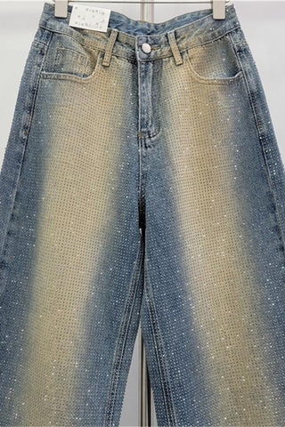 Wide-Leg Denim Jeans with Subtle Details