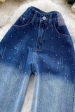 Distressed Straight Jeans