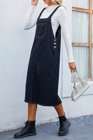 Sleeveless Denim Pinafore Jumpsuit