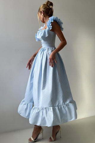 Ruffle-Trim Casual Maxi Dress