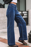 Stitched Detail Loose Cuffed Jeans