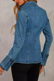 Tailored Button-Front Denim Shirt