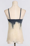 Sheer Lace Overlay Denim Set