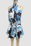 Halter Neck Flare Mini Dress