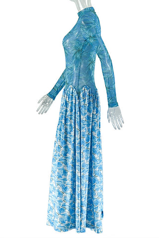 Long-Sleeve Printed Casual Dress