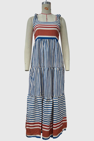 Striped Tiered Maxi Dress