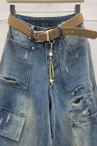 Versatile Denim Cargo Shorts