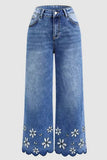 Floral Wide-Leg Jeans
