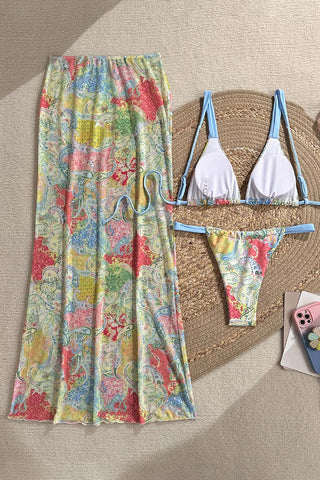 Paisley Bikini Set with Cover-Up