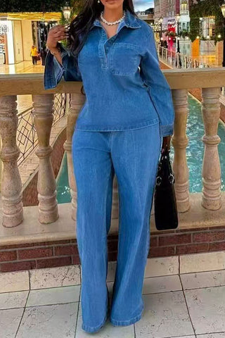 Classic Denim Pants Set