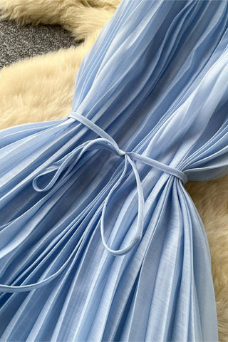 Flowing Pleated Casual Dress