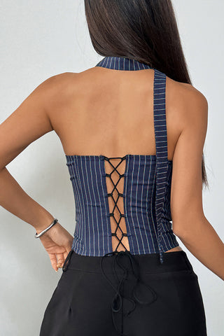 Strapless Stripe Bustier Top